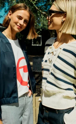 Freequent Bukser - Mella - Star Off-white w. Navy Blazer