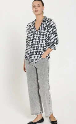 Freequent Bukser - Milly - Light Grey Denim