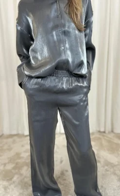 Freequent Bukser - Naron - Gray Pinstripe