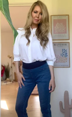 Freequent Bukser - Shantal Capri Denim - Medium Blue Denim