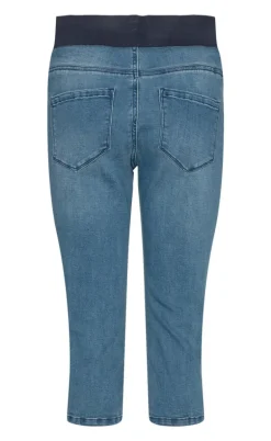 Freequent Bukser - Shantal Capri Denim - Medium Blue Denim