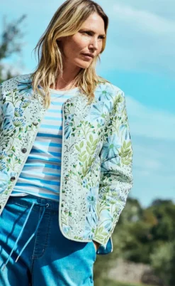 Freequent Jakke - Flowa - Chambray Blue w. Moonbeam