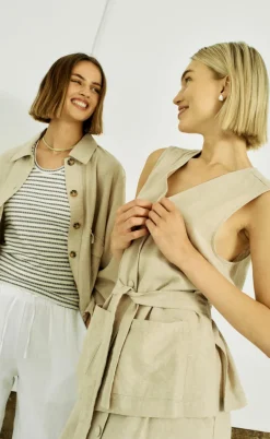 Freequent Jakke - Lava - Sand Melange