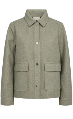 Freequent Jakke - Yanna - Deep Lichen Green Mel.