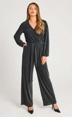 Freequent Jumpsuit - Glitto - Black W. Silver