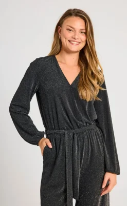 Freequent Jumpsuit - Glitto - Black W. Silver