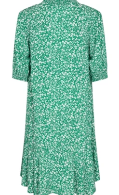Freequent Kjole - Adney  - Pepper Green W. Off White