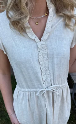 Freequent Kjole - Deem - Sand Melange