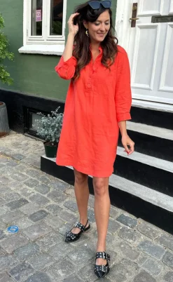 Freequent Kjole - Laluna - Hot Coral