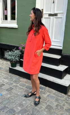 Freequent Kjole - Laluna - Hot Coral