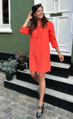 Freequent Kjole - Laluna - Hot Coral