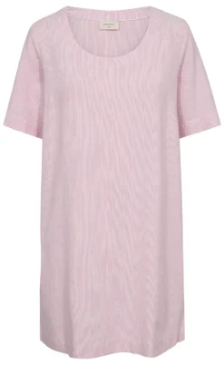 Freequent Kjole - Lava - Off-white w. Fuchsia Pink