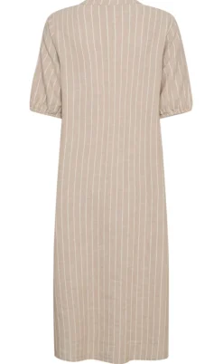 Freequent Kjole - Lava - Sand Melange w. Star Off-white