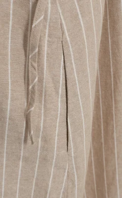 Freequent Kjole - Lava - Sand Melange w. Star Off-white