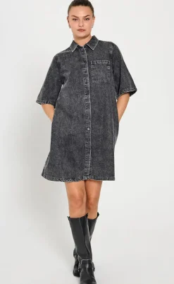Freequent Kjole - Lisea - Vintage Grey Denim