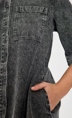 Freequent Kjole - Lisea - Vintage Grey Denim