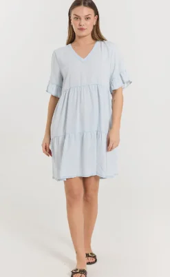 Freequent Kjole - Renna - Light Blue Denim