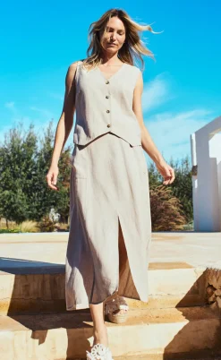 Freequent Nederdel - Lava - Sand Melange