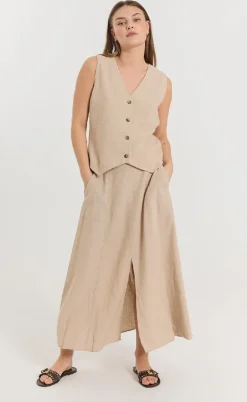 Freequent Nederdel - Lava - Sand Melange