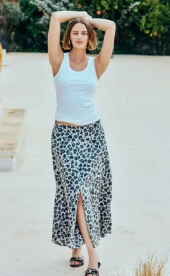 Freequent Nederdel - Lavisco - Sand Melange w. Black