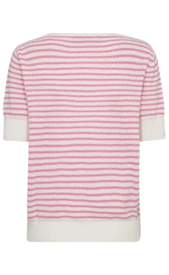 Freequent Pullover - Dodo - Star Off-white w. Fuchsia Pink