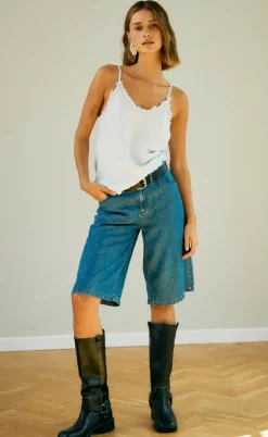 Freequent Shorts - Cinda - Medium Blue Denim