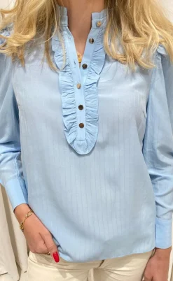 Freequent Skjorte - April - Forever Blue / Chambray Blue