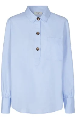Freequent Skjorte - Flynn - Chambray Blue