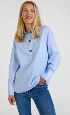 Freequent Skjorte - Flynn - Chambray Blue