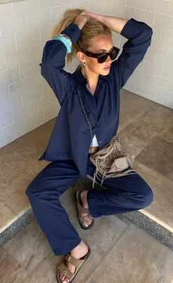 Freequent Skjorte - Jally - Navy/Blazer