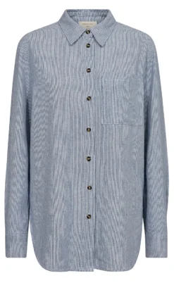 Freequent Skjorte - Lava - Off-white w. Nebulas Blue