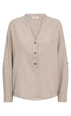 Freequent Skjorte - Lava - Sand Melange