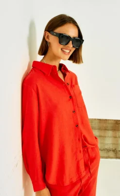 Freequent Skjorte - Lava Simple - Bittersweet