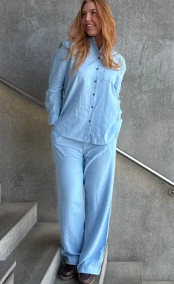 Freequent Skjorte - Lava Simple - Chambray Blue