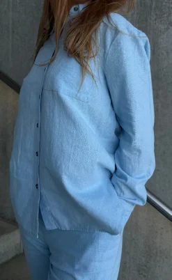 Freequent Skjorte - Lava Simple - Chambray Blue