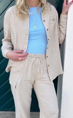 Freequent Skjorte - Lava Simple - Sand Melange