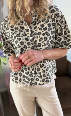 Freequent Skjorte - Lavisco - Sand Melange w. Black