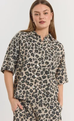 Freequent Skjorte - Lavisco - Sand Melange w. Black