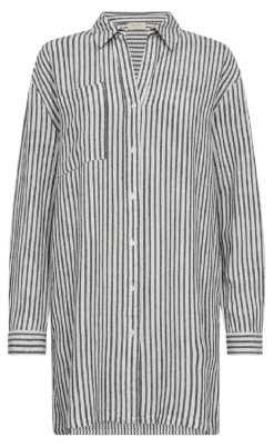 Freequent Skjorte - Lavisco - Star Off-white w. Navy Blazer