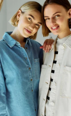 Freequent Skjorte - Lisea - Light Blue Denim