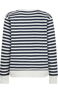 Freequent Striktrøje - Fiffi - Off-white w- Navy Blazer