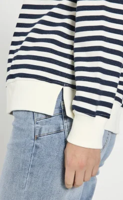 Freequent Striktrøje - Fiffi - Off-white w- Navy Blazer