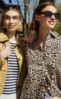 Freequent Striktrøje - Fiffi - Off-white w- Navy Blazer