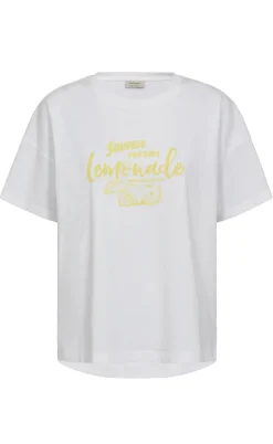 Freequent T-shirt - Fenjal - Brilliant White w. Goldfinch