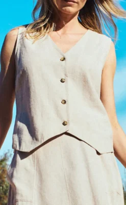 Freequent Vest - Lava - Sand Melange