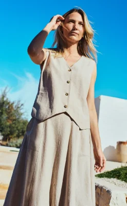 Freequent Vest - Lava - Sand Melange