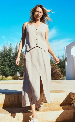 Freequent Vest - Lava - Sand Melange