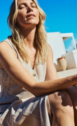 Freequent Vest - Lava - Sand Melange