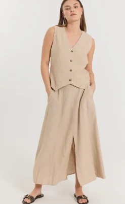 Freequent Vest - Lava - Sand Melange