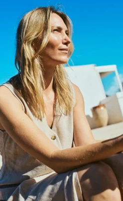 Freequent Vest - Lava - Sand Melange